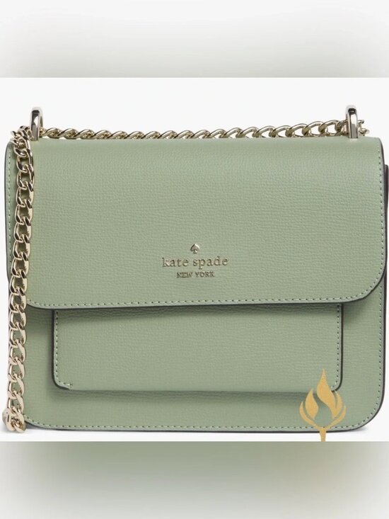 kate spade Handbags - KATE SPADE 'REMI' MINT GREEN LEATHER CROSSBODY WITH GOLD CHAIN NWOT